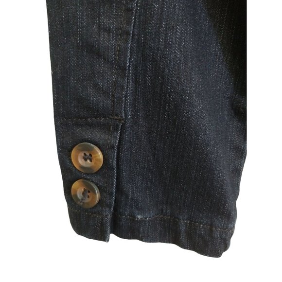 A-Line Dark Wash Belted Denim Blazer Jacket Women's Size Small - Picture 6 of 12